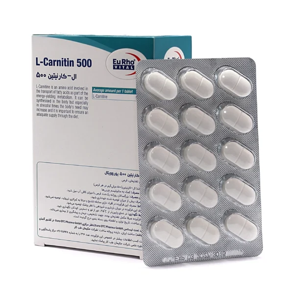 قرص ال کارنیتین 500 میلی گرم یوروویتال (Eurhovital L Carnitin) - 60 عددی - Image 3