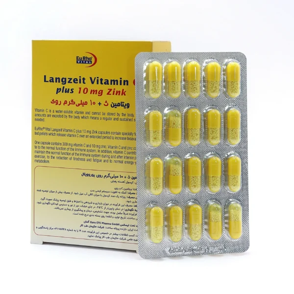 کپسول ویتامین C و زینک (۱۰ میلی گرم) یوروویتال (vit c zinc 10 eurhovital) - 60 عددی - Image 2